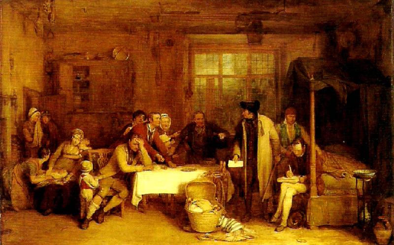 Sir David Wilkie distraining for rent oil painting image